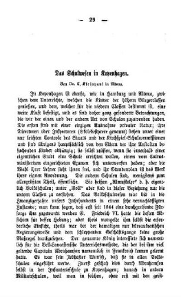 Das Schulwesen in Kopenhagen