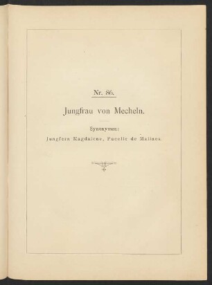 Nr. 86. Jungfrau von Mecheln