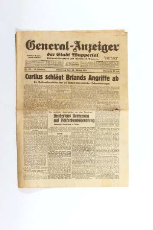 Genereral-Anzeiger der Stadt Wuppertal - General-Anzeiger für Elberfeld und Barmen