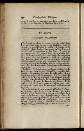 No. XXXVI. Stratagéme Philosophique