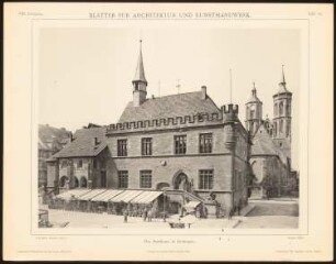 Rathaus, Göttingen: Ansicht (aus: Blätter für Architektur und Kunsthandwerk, 8. Jg., 1895, Tafel 88)