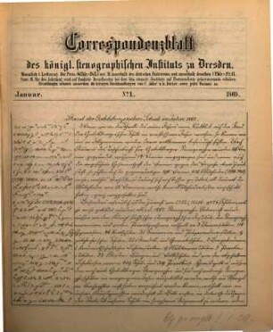 Korrespondenzblatt : amtliche Zeitschrift des Stenographischen Landesamts zu Dresden. 1869
