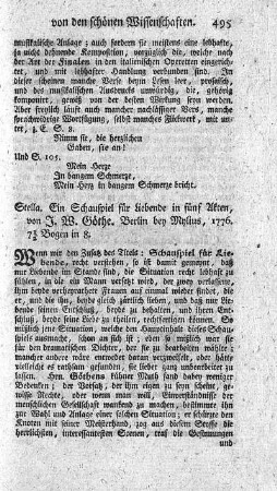 Stella, ein Schauspiel für Liebende in fünf Akten.