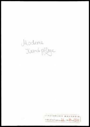 Literarische Arbeiten .- Manuskripte und Manuskriptfragmente Bd. 27: Moderne Kunstpflege (Manuskript, handschriftlich, 20 Seiten)