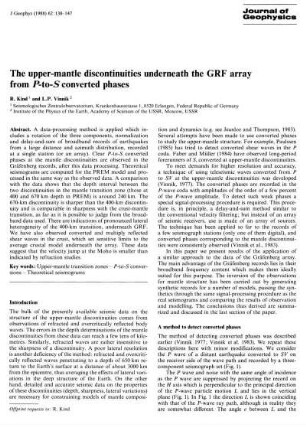 The upper-mantle discontinuities underneath the GRF array from P-to-S converted phases