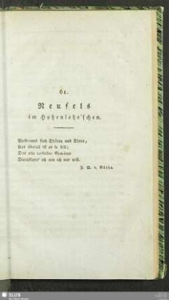 61. Neufels im Hohenlohe'schen
