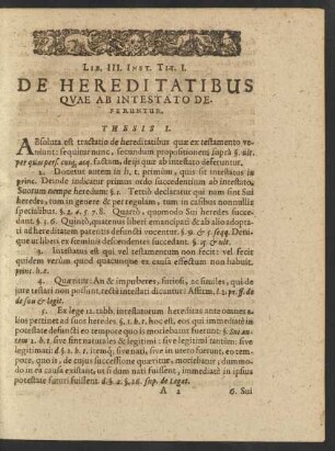 Lib. III. Inst. Tit. I. De Hereditatibus Quae Ab Intestato Deferuntur.