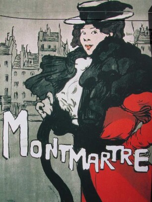 Paris, Nachdruck eines historischen Plakates, Verkauf am Montmartre