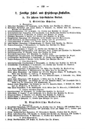 [Anhang] 2. Sonstige Schul- und Erziehungs-Anstalten