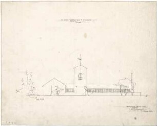 Gsaenger, Gustav; Eichenau (Bayern); Freizeitkirche, Projekt Jugendheim - Westseite (Ansicht)