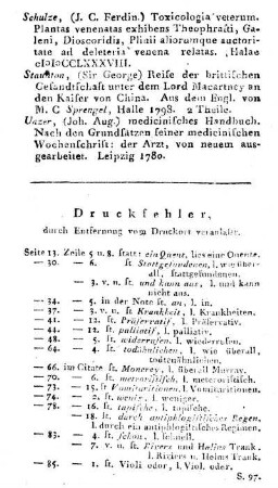 Druckfehler, durch die Entfernung vom Druckort veranlasst.