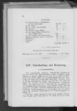 XIV. Unterhaltung und Belehrung.