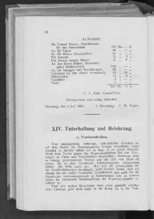 XIV. Unterhaltung und Belehrung.