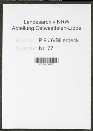 Sterberegister Standesamt Billerbeck