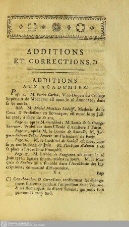 Additions Et Corrections