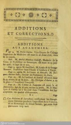 Additions Et Corrections