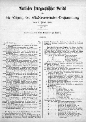 No. 17, 9. Mai 1895