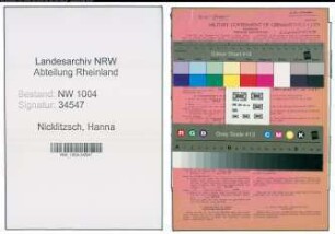 Entnazifizierung Hanna Nicklitzsch , geb. 17.04.1898 (Kaufm.Angestellter)