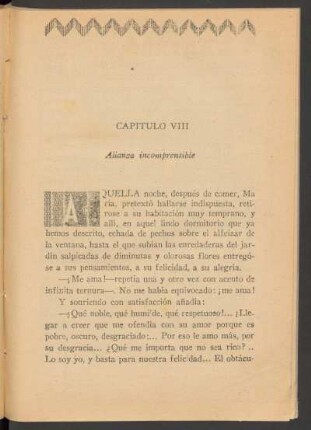 Capítulo VIII - Alianza incomprensible
