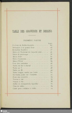 Table des gravures et dessins