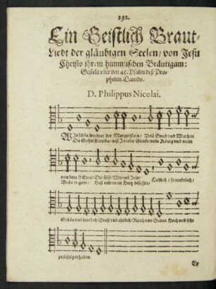 Ein Geistlich Braut-Liedt der gläubigen Seelen/ von Jesu Christo ihrem himmlischen Bräutigam ...