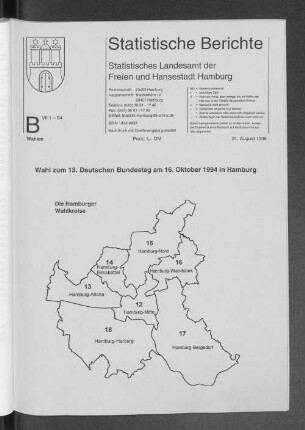 Wahl zum 13. Deutschen Bundestag am 16. Oktober 1994 in Hamburg