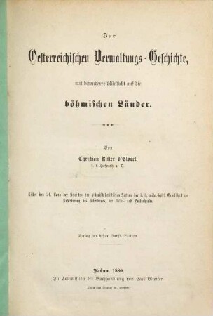 Schriften der Historisch-Statistischen Section der K.K. Mährisch-Schlesischen Gesellschaft zur Beförderung des Ackerbaues, der Natur- und Landeskunde, 24. 1880