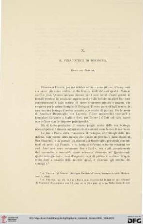 3.1895/96: R. Pinacoteca di Bologna : Nielli del Francia
