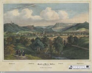 Groß u. Klein Süssen von der Mitagseite : Staufeneck, Ramsberg, Donzdorf, Scharfenstein