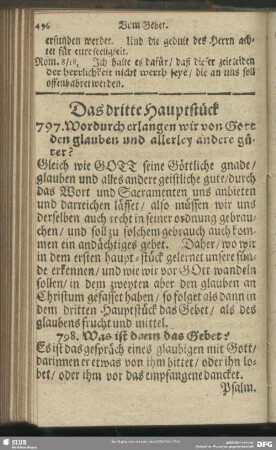 Das dritte Hauptstück. Vom Gebet