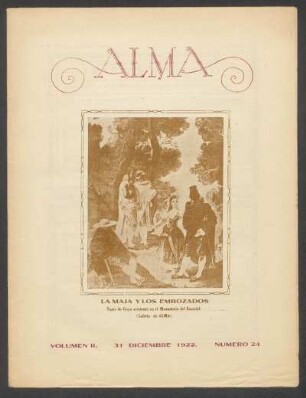 La maja y los embozados : Tapiz de Goya existente en el Monasterio del Escorial. (Galería de "Alma").