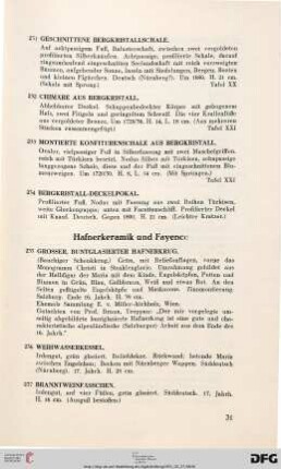 Hafnerkeramik und Fayence (Nr. 235-243)