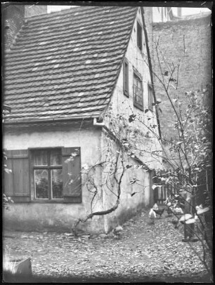 Hühner vor einem Bauernhaus