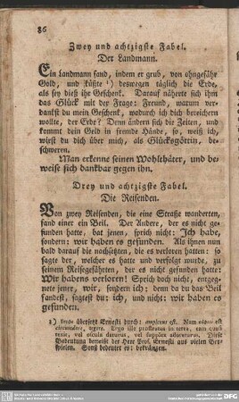 Drey und achtzigste Fabel. Die Reisenden