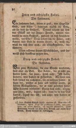 Drey und achtzigste Fabel. Die Reisenden