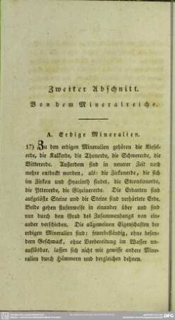 Zweiter Abschnitt. Von dem Mineralreiche
