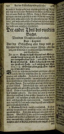 Das 1. Capitel. Aus der Schöpffung aller Dinge weird geschlossen, daß Gott ein ewiges Wesen, [...].