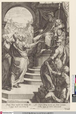 [Mose und Aaron vor dem Pharao; Moses and Aaron before Pharaoh; Moise et Aaron devant Pharaon; Exod. 5, 1-2]