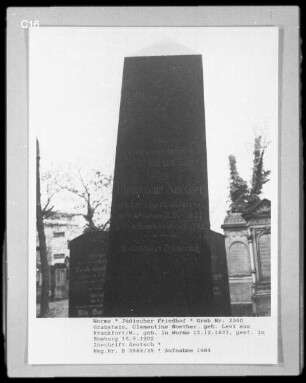 Grabstein von Clementine Noether, geborene Levi (gestorben 1902.09.16)