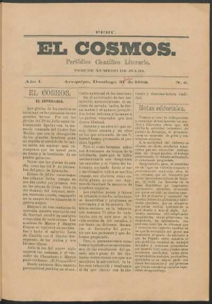 Tercer número de julio, Domingo 31 de 1892