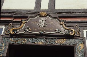 Stolberg. Türsturz mit den Initialen des Erbauers (GLF)
