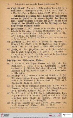 Gesellschaft der Bibliophilen, Weimar (Nr. 893 - 919)