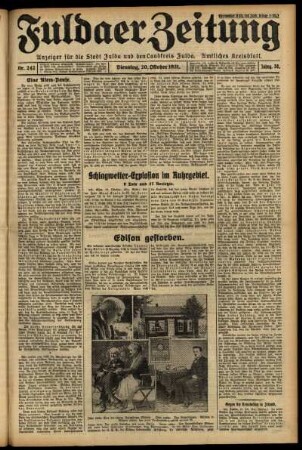 Ausgabe vom Dienstag, den 20. Oktober 1931.