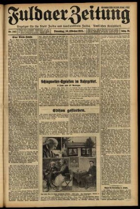 Ausgabe vom Dienstag, den 20. Oktober 1931.