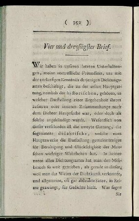 Vier und dreyssigster Brief.