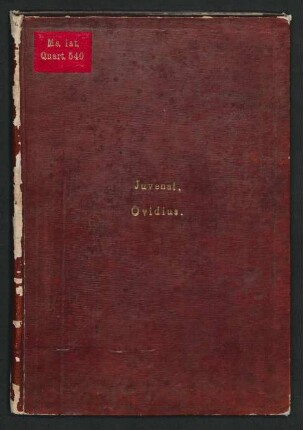 Glossen zu Johannes de Garlandia, Juvenal und Ovid : Ms. lat. qu. 540