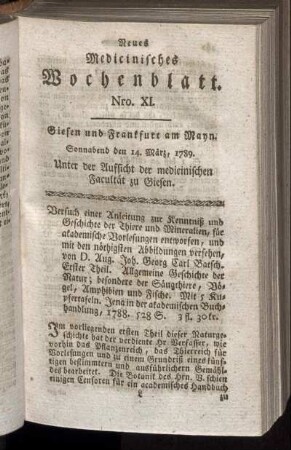 Nro. XI. Sonnabend den 14. März, 1789.