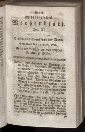 Nro. XI. Sonnabend den 14. März, 1789.