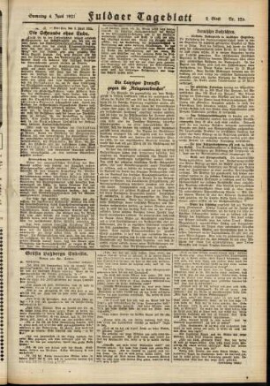Zweite Ausgabe vom Samstag, den 04. Juni 1921.