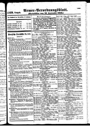 1169.Ausgabe. Freitag, 22. September 1916